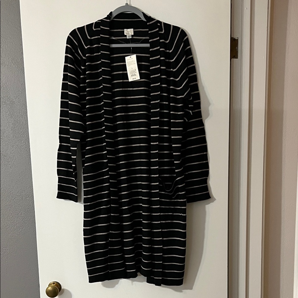 Target Black and tan Striped Cardigan